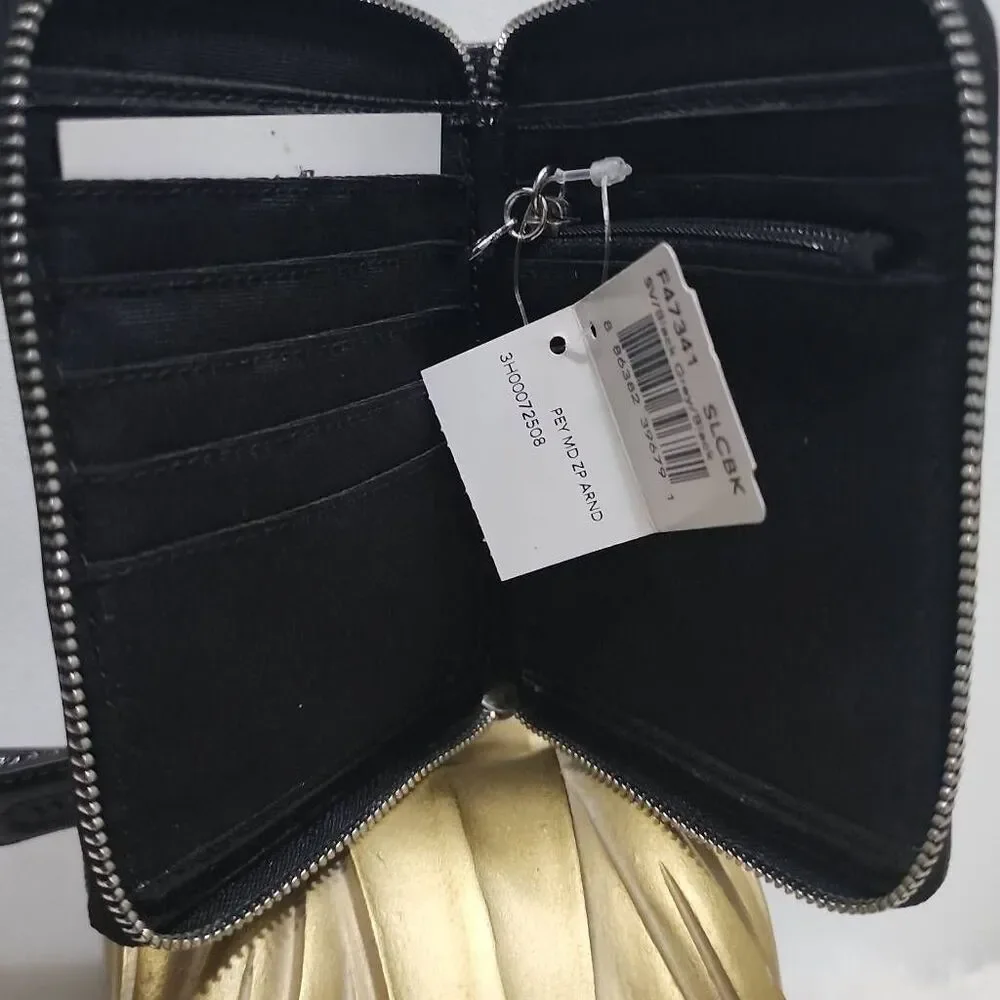 Coach Medium Corner Zip Wallet in Signature Canvas